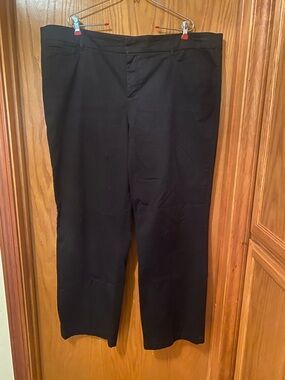 JM Collection Black Chino Style Straight Leg Pants